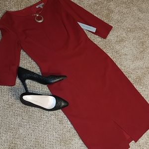 Elegant Dress in Red Sun Color